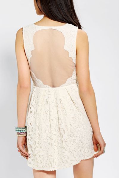 Pins And Needles Lace Sheer-Back Dress - Urban Outfitters