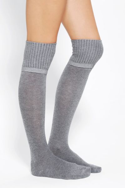 Ribbed-Cuff Over-The-Knee Sock - Urban Outfitters