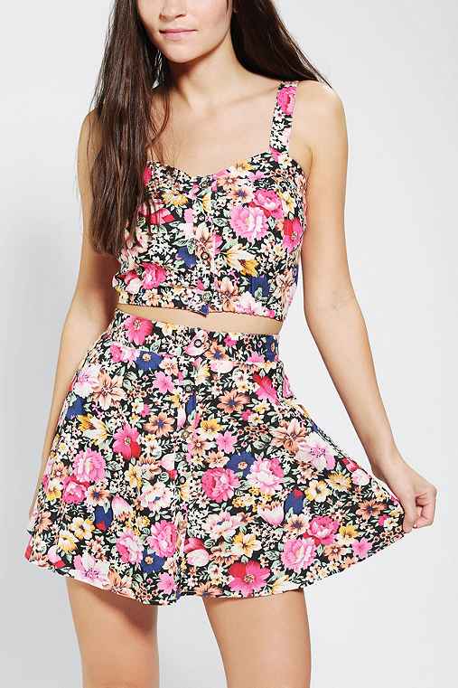 Reverse Floral Two-Piece Skirt Set - Urban Outfitters