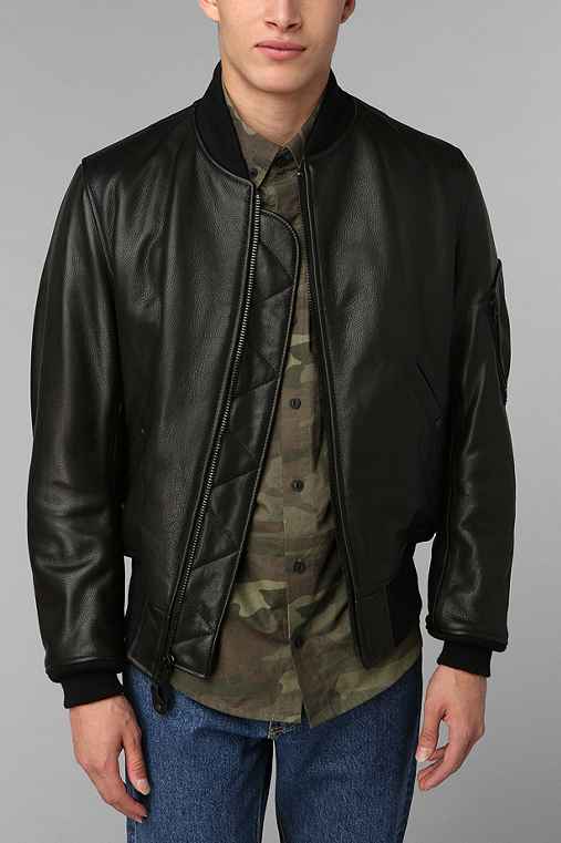 Schott MA-1 Bomber Leather Jacket - Urban Outfitters
