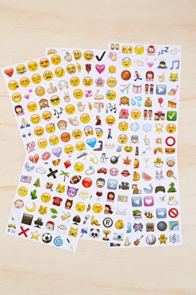 emoji sticker sheet set urban outfitters