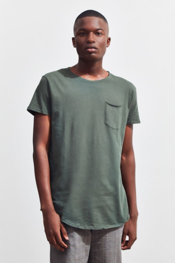 UO Scoop Neck Curved Hem Tee | Urban Outfitters