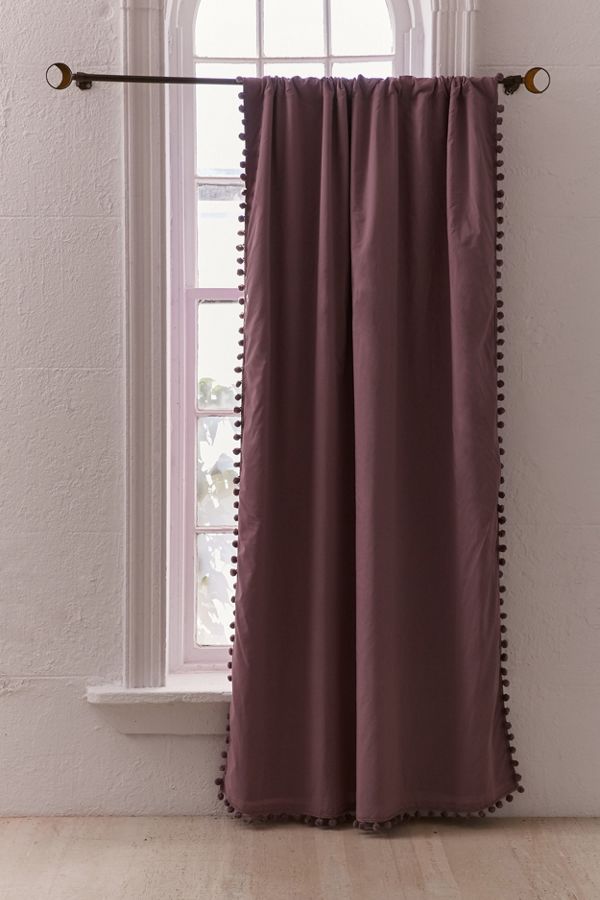 Blackout Pompom Curtain | Urban Outfitters