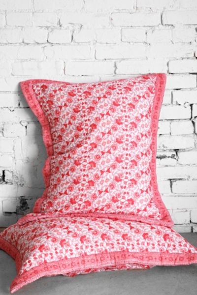 Magical Thinking Red Paisley Block Print Sham Set