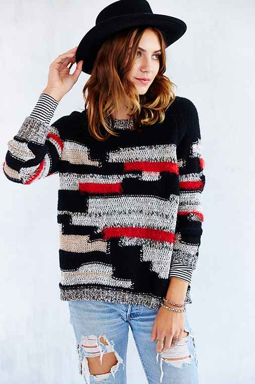 Ecote Patchwork Yarn Pullover Sweater - Urban Outfitters