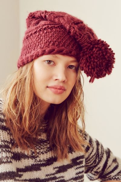 Chunky Cable Knit Sleeper Beanie - Urban Outfitters