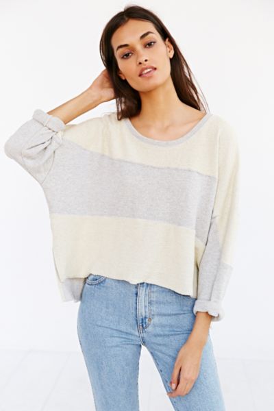 BDG Striped Reverse Fabric Top - Urban Outfitters