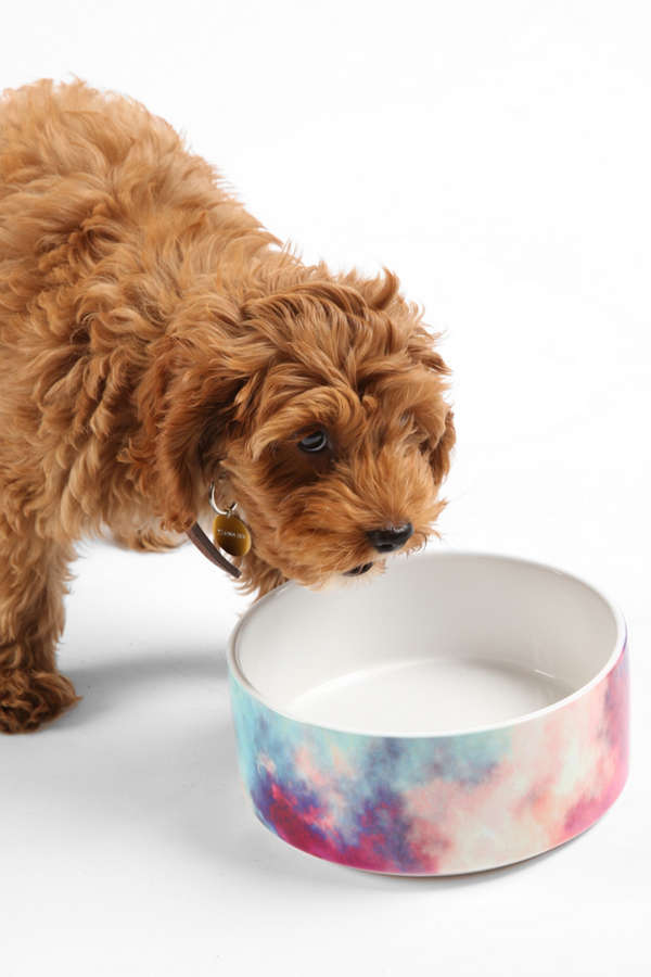 Slide View: 1: Caleb Troy For Deny Yin-Tang Painted Clouds Pet Bowl Set