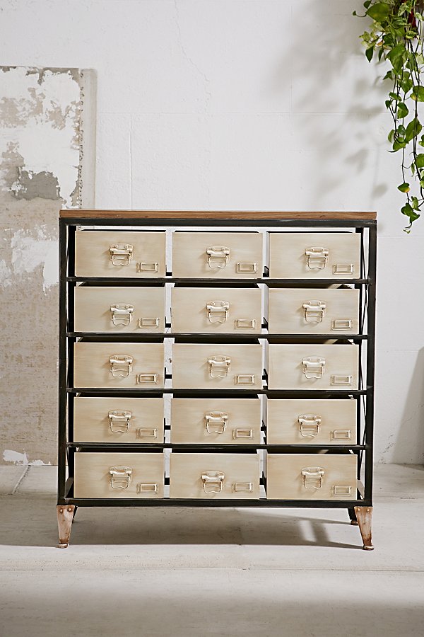 Urban Outfitters Industrial Storage Dresser In White