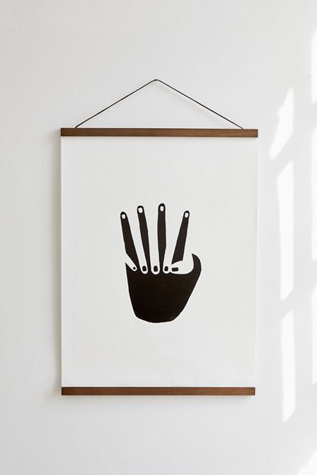 Slide View: 3: Wooden Print Dowel Hanger