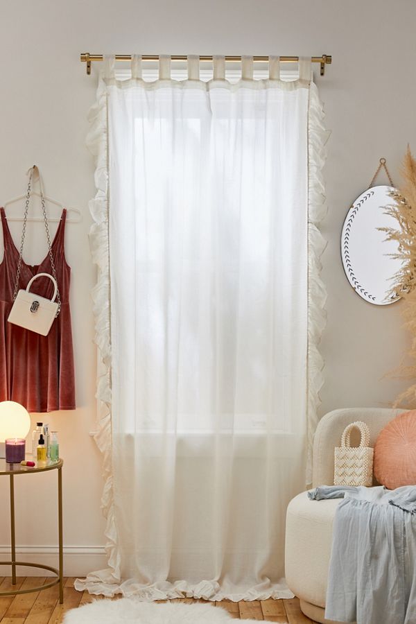 Ruffle Gauze Curtain Urban Outfitters