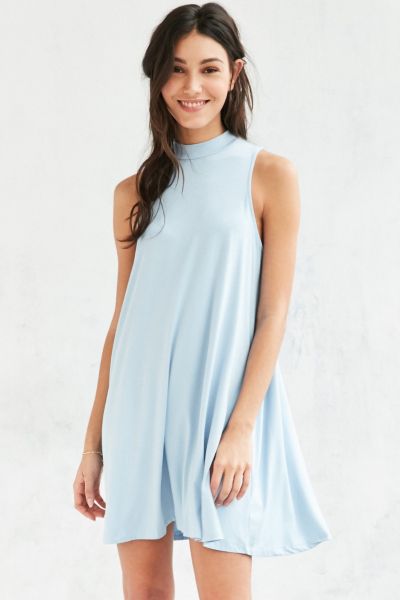 Silence + Noise Mock-Neck Mini Swing Dress - Urban Outfitters