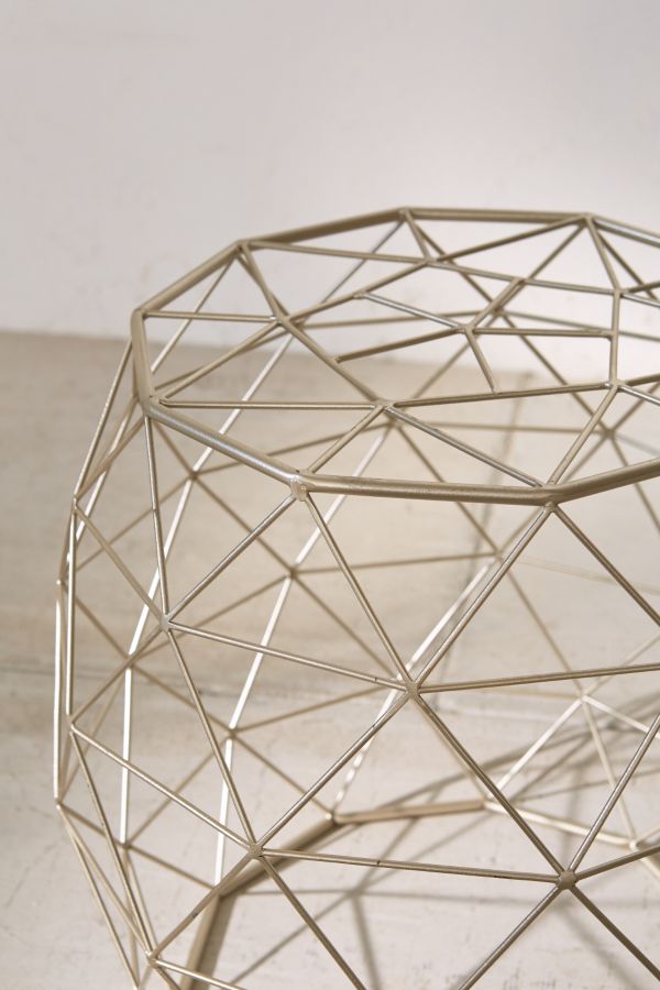 Slide View: 3: Geometric Metal Side Table