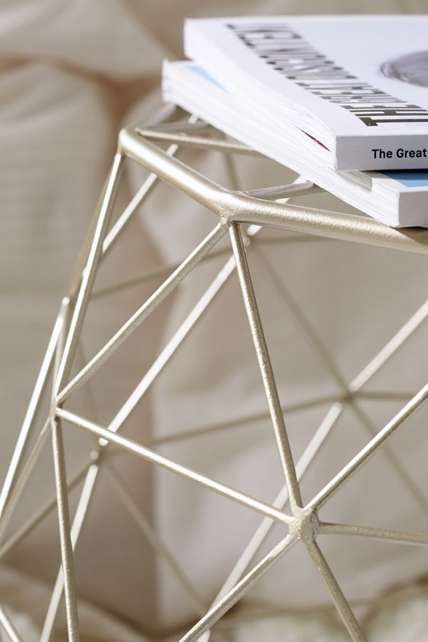 Slide View: 5: Geometric Metal Side Table