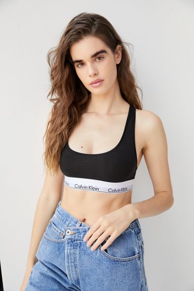 Calvin Klein Modern Cotton Racerback Bralette In Black