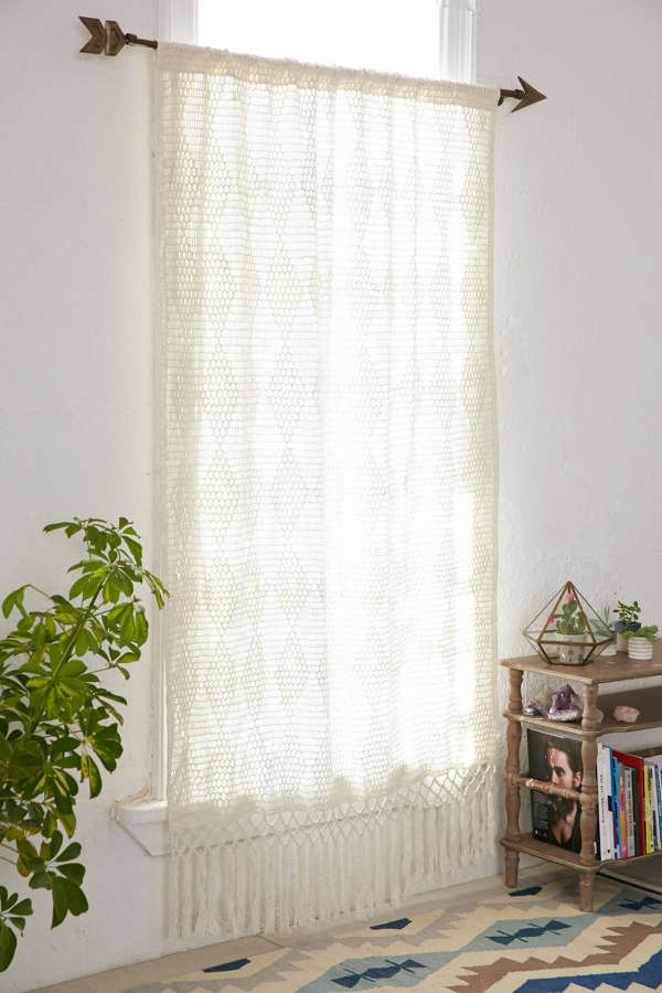 Slide View: 1: Pieced Crochet Curtain