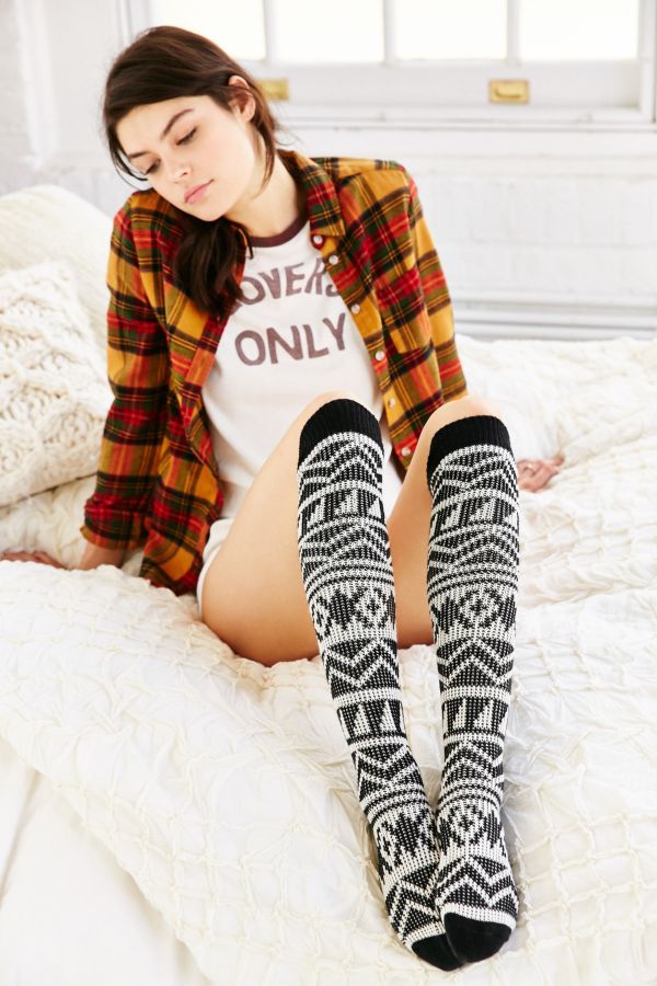 Geo Patterned Knee High Sock Urban Outfitters 3964