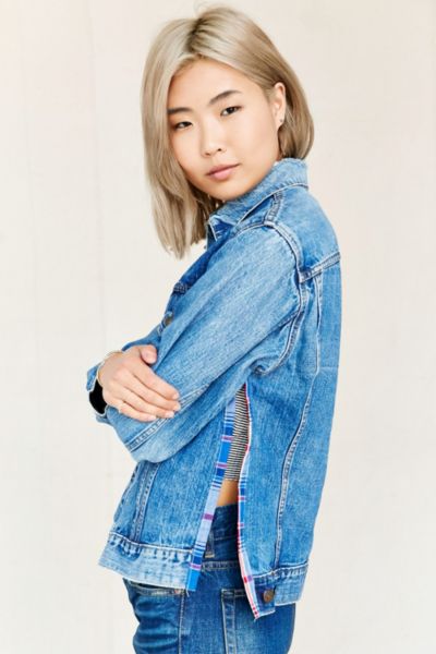 Urban Renewal Recycled Side Slit Denim Jacket