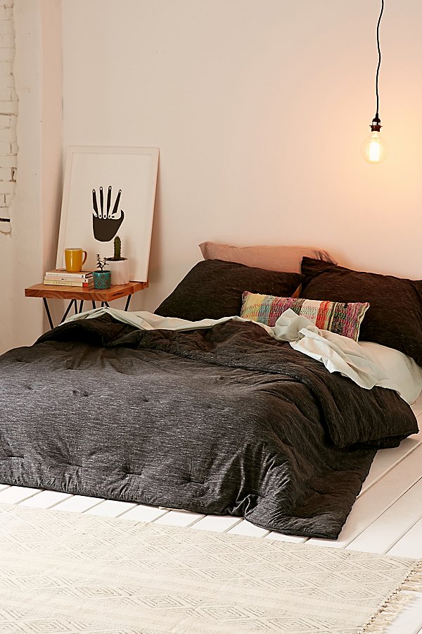 Urban Outfitters T-shirt Cotton Jersey Comforter In Black