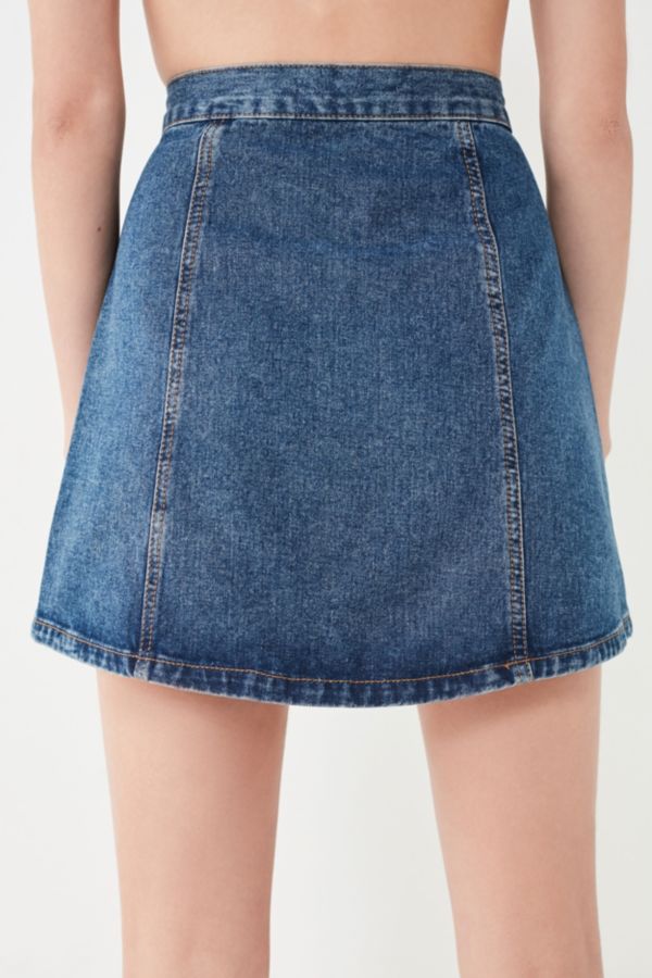 Bdg Denim Button Front Skirt Urban Outfitters