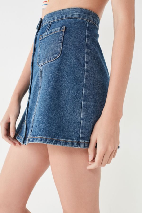 BDG Denim ButtonFront Skirt Urban Outfitters
