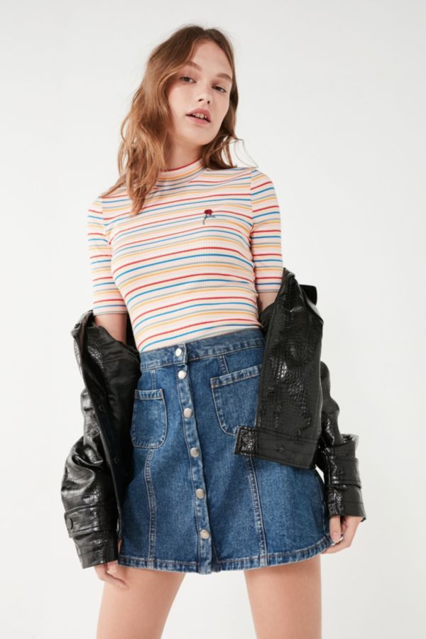 Download BDG Denim Button-Front Skirt | Urban Outfitters