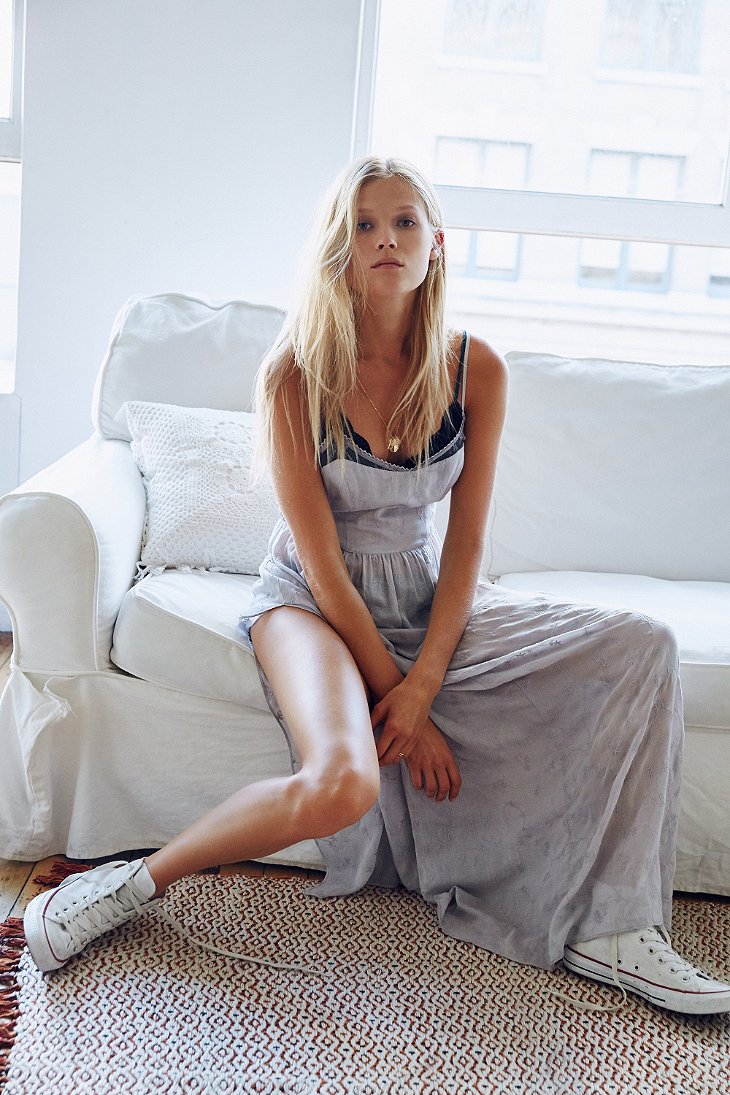 Out From Under Embroidered Maxi Slip Dress