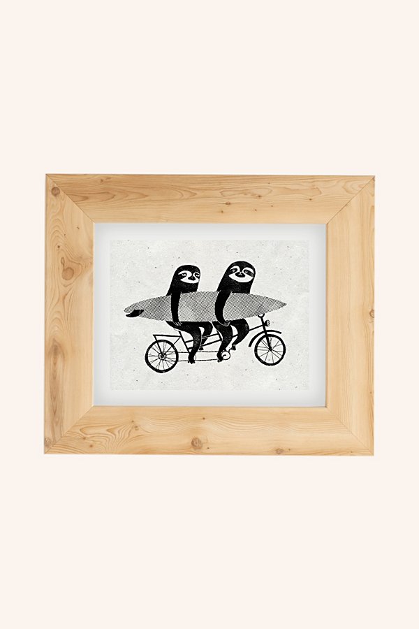 Urban Outfitters Surfing Sloth Tandem Sloth Art Print