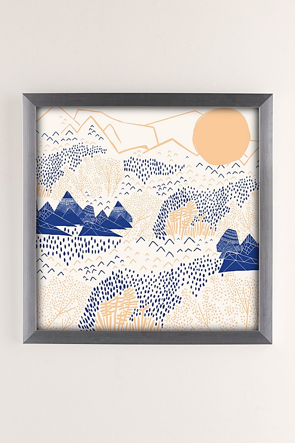 Urban Outfitters Leah Duncan Mountain Blossom Art Print In Silver Matte