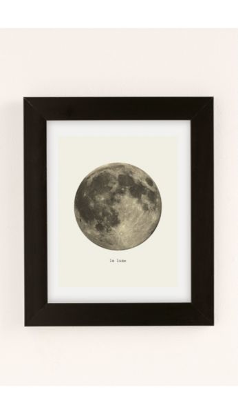 Urban Outfitters Merci Merci La Lune Art Print In Modern Black