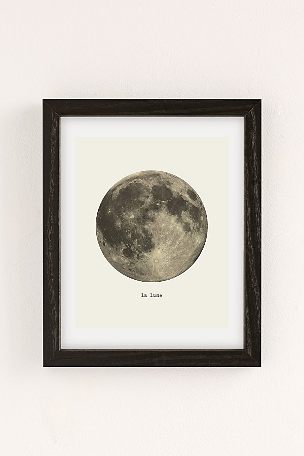 Urban Outfitters Merci Merci La Lune Art Print In Black Wood