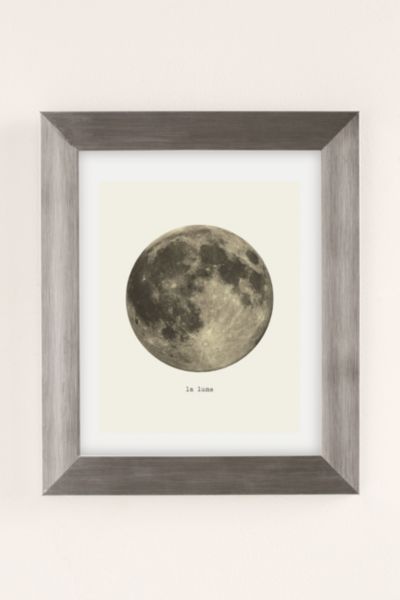 Urban Outfitters Merci Merci La Lune Art Print In Silver Matte