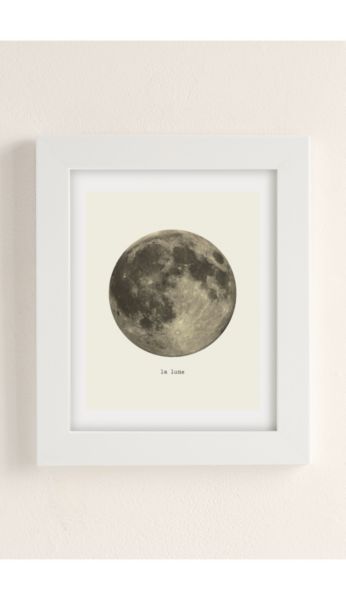 Urban Outfitters Merci Merci La Lune Art Print In Modern White