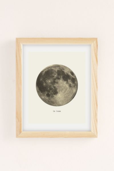 Urban Outfitters Merci Merci La Lune Art Print In Natural Wood