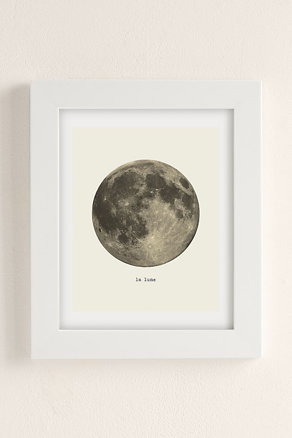 Urban Outfitters Merci Merci La Lune Art Print In White Matte