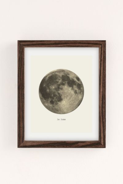 Urban Outfitters Merci Merci La Lune Art Print In Walnut Wood
