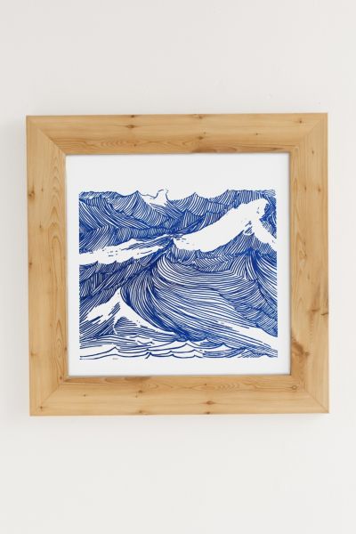 Urban Outfitters Kym Fulmer Crashing Waves Art Print In Pine