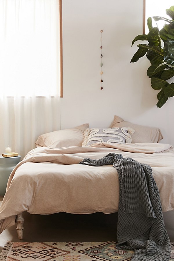 Urban Outfitters T-shirt Jersey Knit Duvet Cover In Neutral Multi