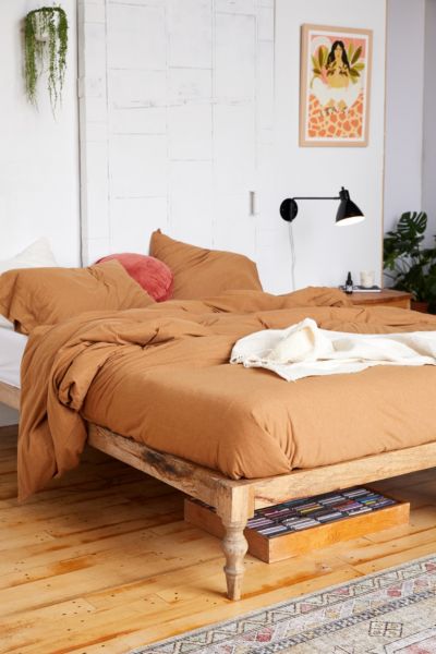 Urban Outfitters T-shirt Jersey Knit Duvet Cover In Khaki