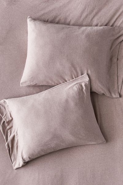 Urban Outfitters T-shirt Jersey Cotton Pillowcase Set In Chocolate