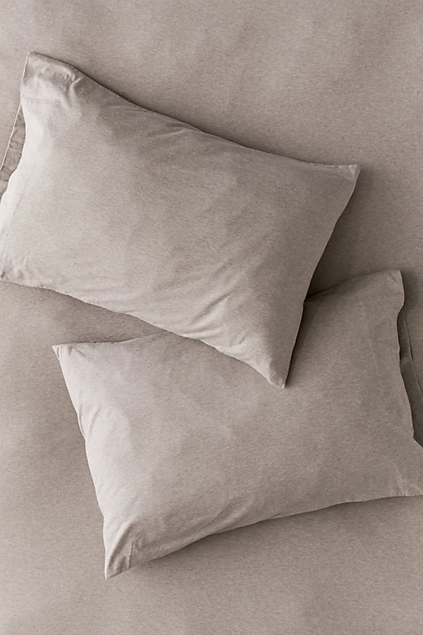 Urban Outfitters T-shirt Jersey Cotton Pillowcase Set In Taupe