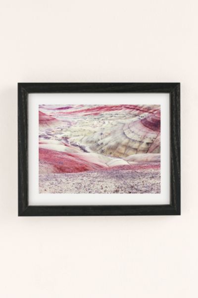 Urban Outfitters Christina Hicks Painted Hills Art Print In Black Wood