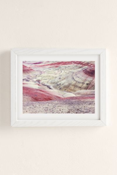 Urban Outfitters Christina Hicks Painted Hills Art Print In White Wood