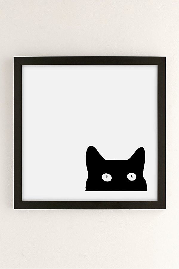 Urban Outfitters Shannon Lee Black Cat Art Print In Modern Black