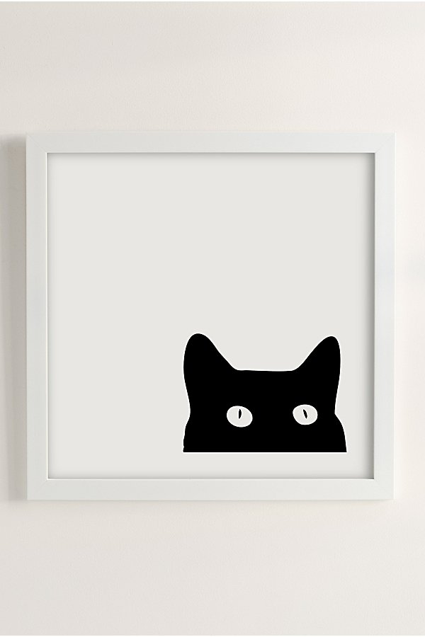 Urban Outfitters Shannon Lee Black Cat Art Print In Modern White