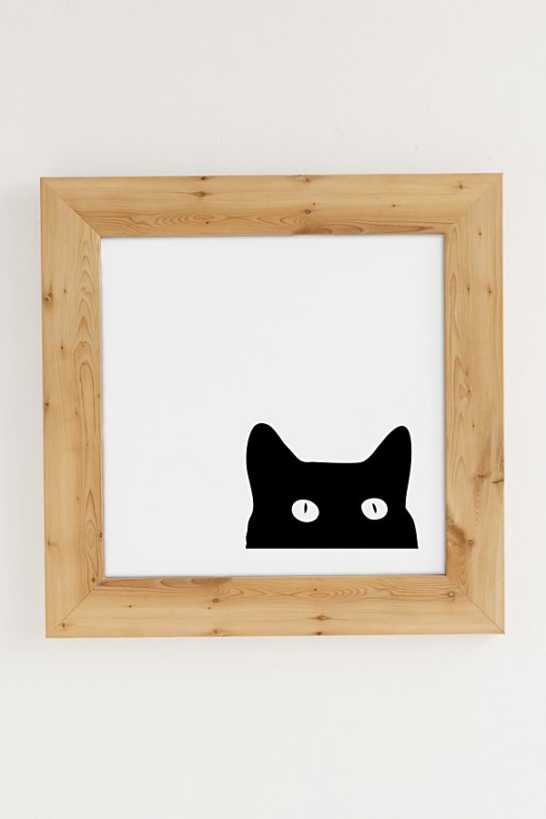 Urban Outfitters Shannon Lee Black Cat Art Print In Pine