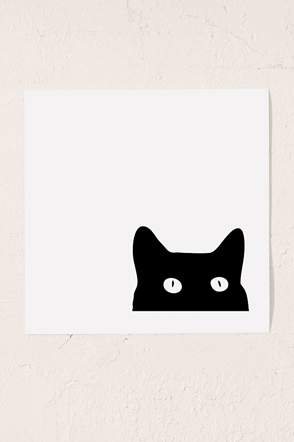 Urban Outfitters Shannon Lee Black Cat Art Print In No Frame