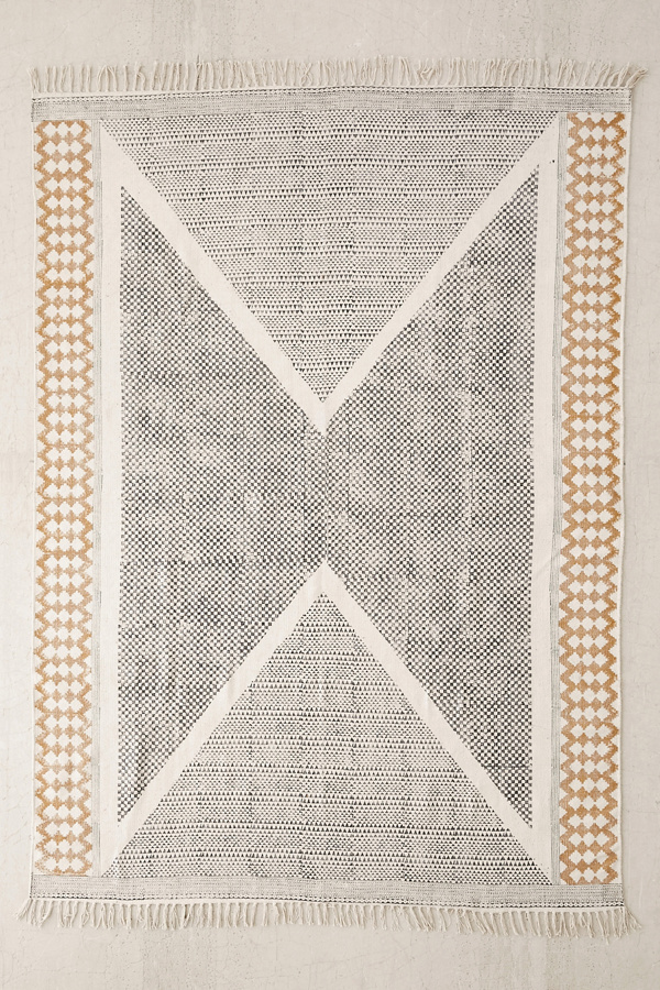 Calisa Block Printed Rug Urban Outfitters
