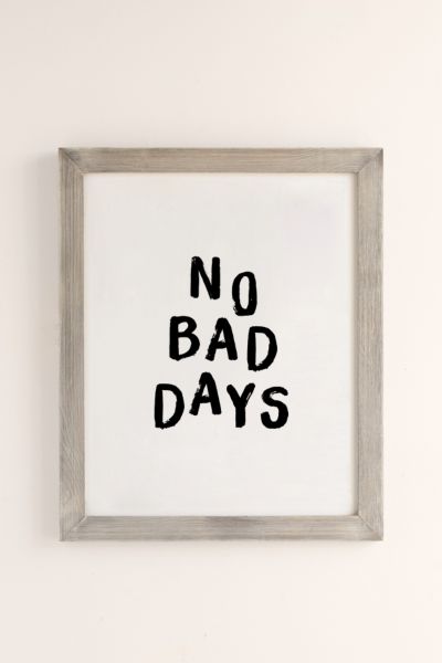Urban Outfitters The Nectar Collective No Bad Days Art Print In Grey Barnwood