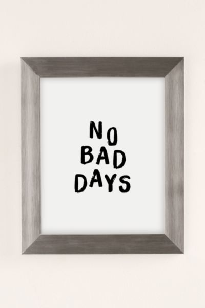 Urban Outfitters The Nectar Collective No Bad Days Art Print In Silver Matte